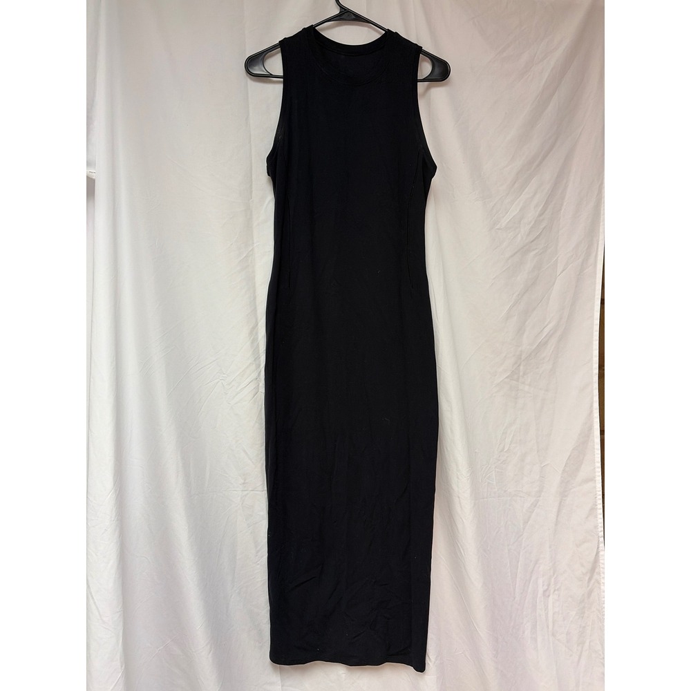 Lululemon All Aligned Midi Dress Black Sleeveless Crew Neck Size 4